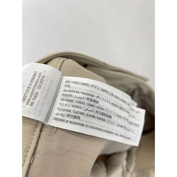 Abercrombie & Fitch Men's Pants Trouser Beige Size Large High Rise - Picture 9 of 9